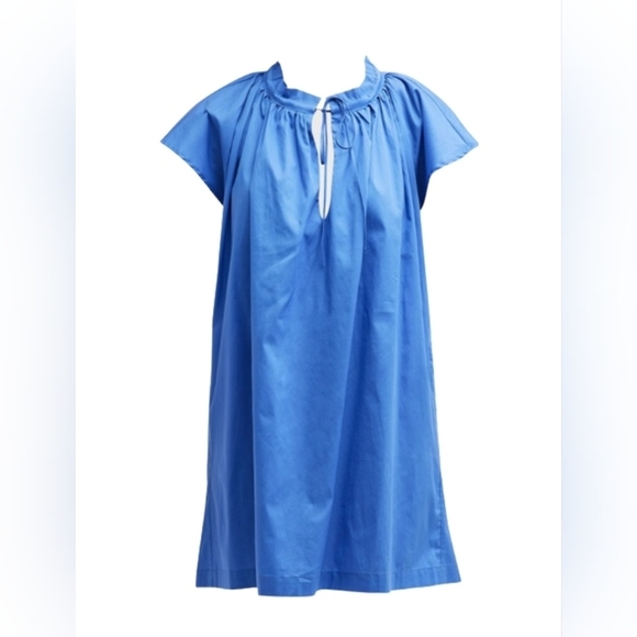 NWT! Harshman, Kuniyoshi Ruched Keyhole Mini Dress, Indigo Blue-Multi Sizes-$294 - Picture 3 of 4